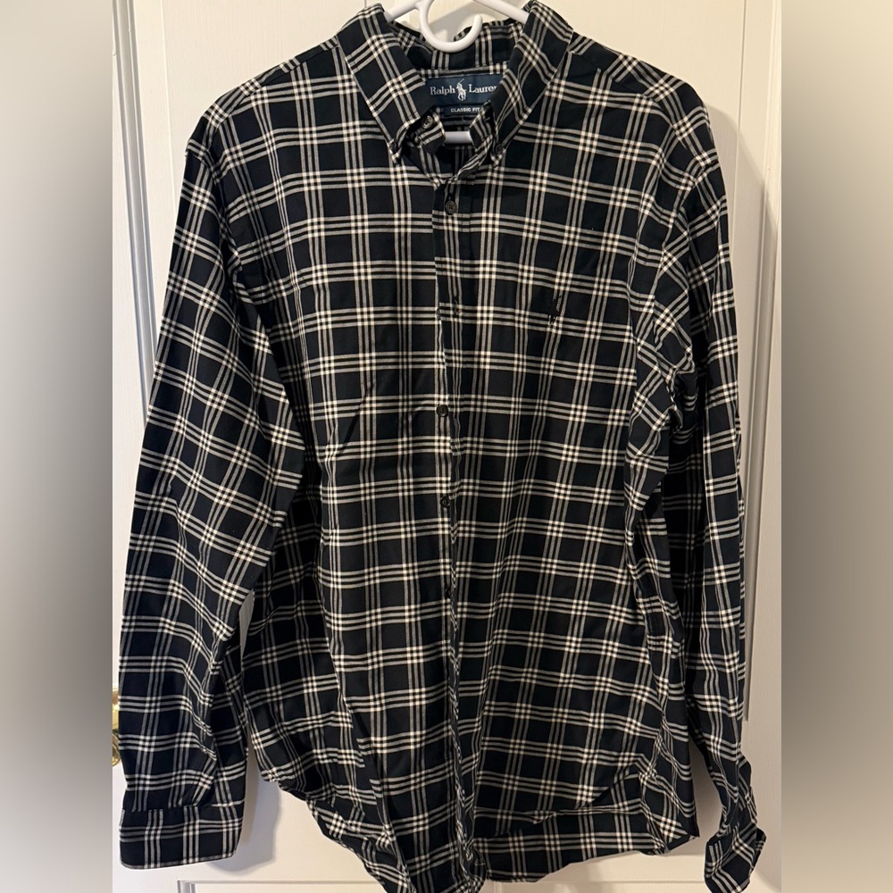 Ralph Lauren Black and White Checkered Shirt